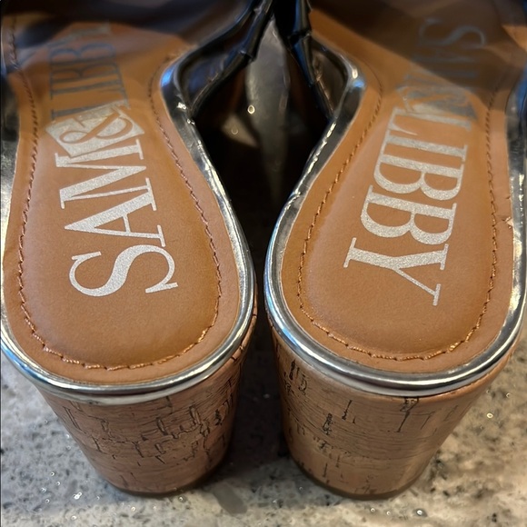 Sam & Libby NWOT Sam Edelman Black Black Wedges Size 7 - Picture 5 of 7